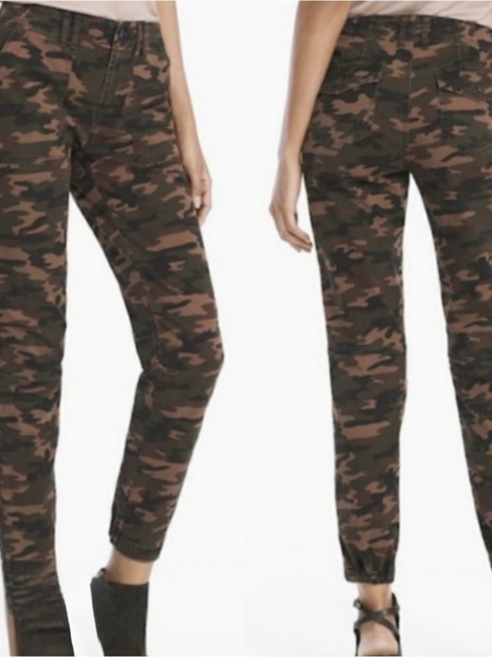 White House Black Market - Camo Skinny Jogger Pants - Green/Brown